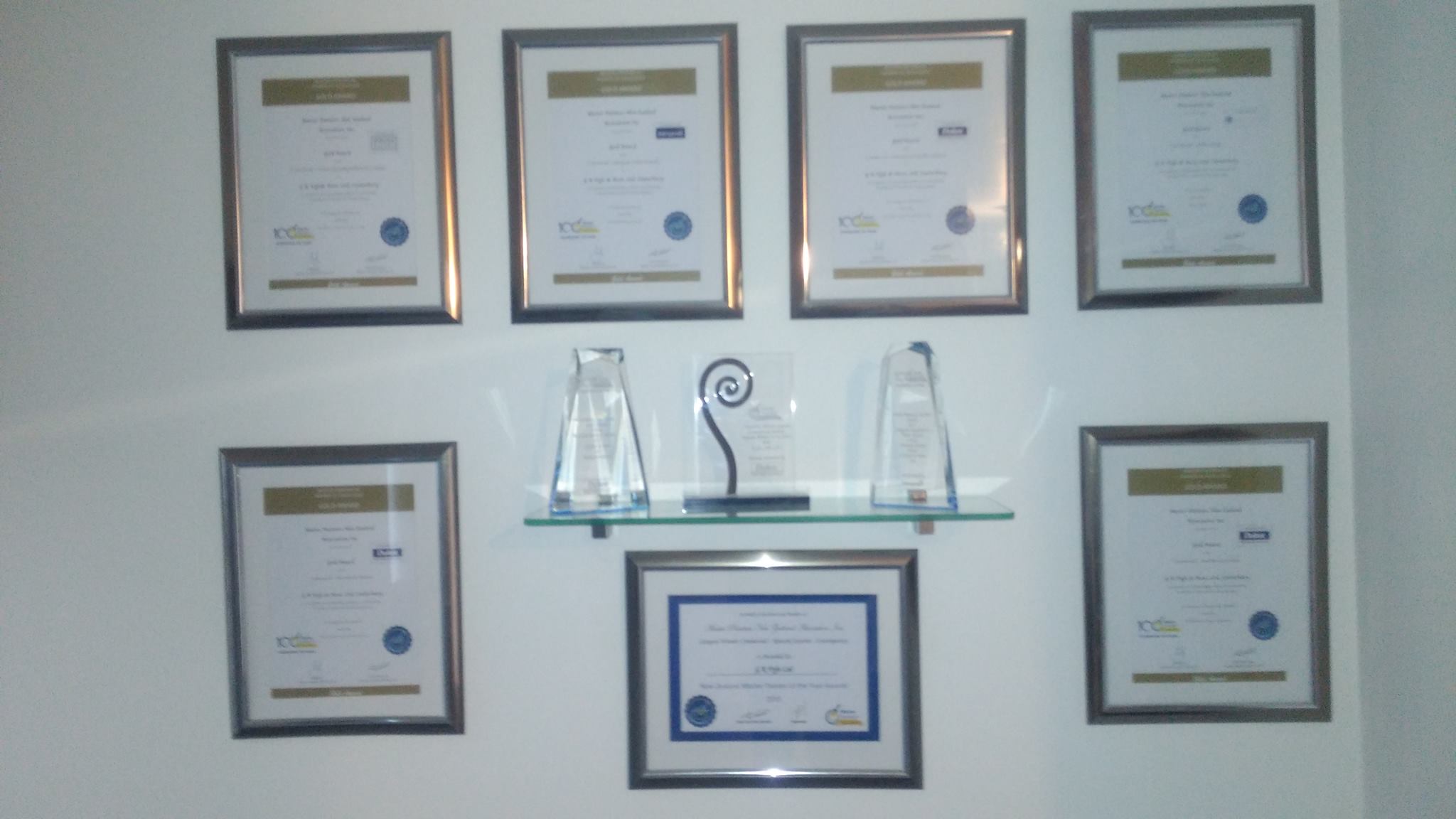 Wall image of awards